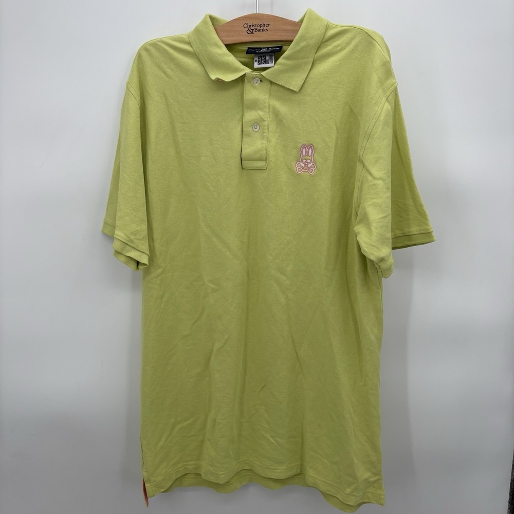 Psycho Bunny Polo Mens‎ Size 8 XL Green Short Sleeve 100% Pima Cotton #10H